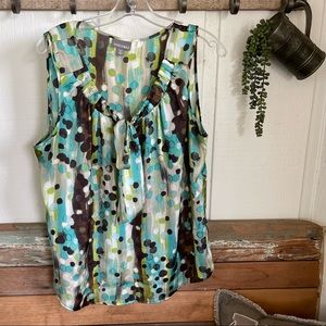 Sleeveless Abstract Blouse
